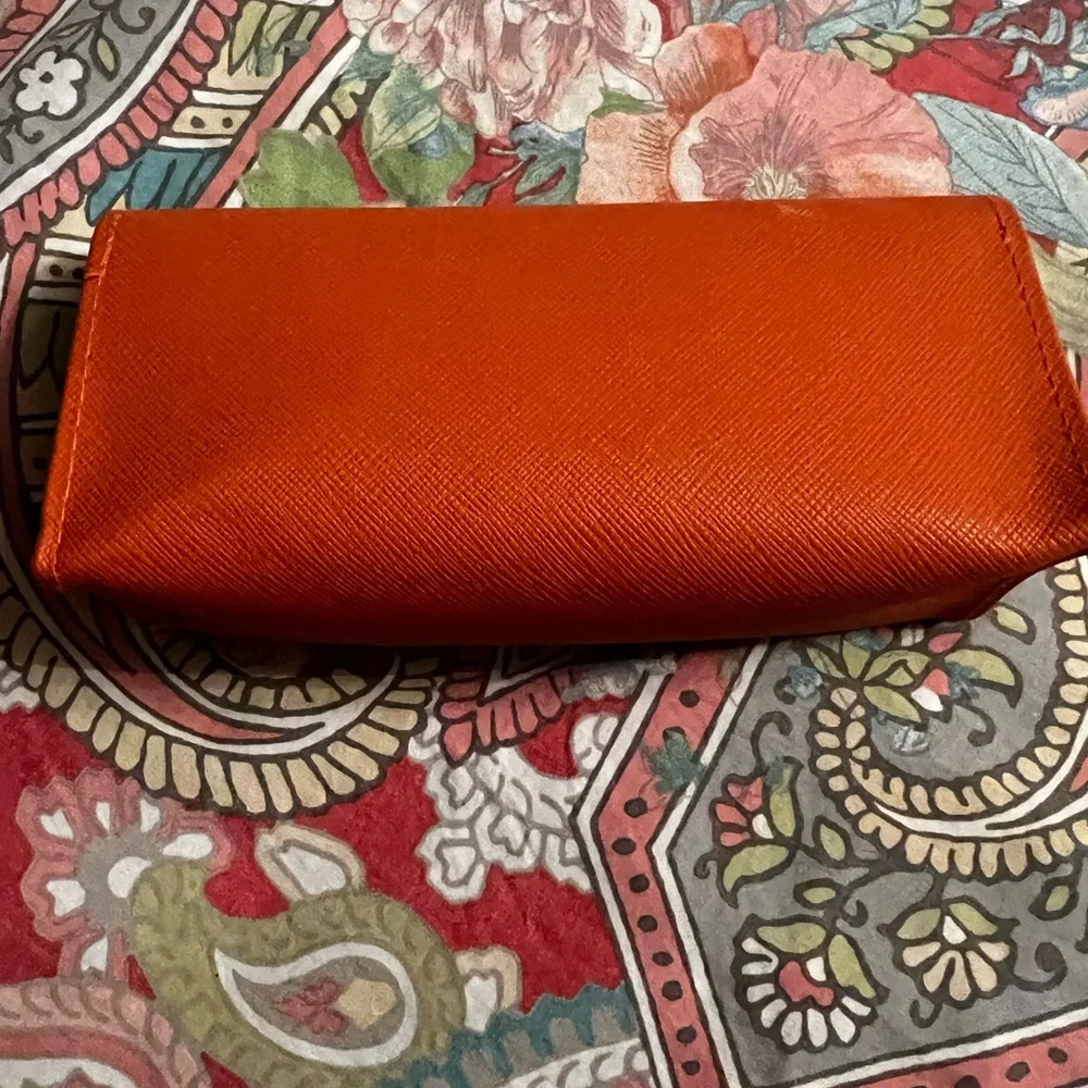 Tory Burch Orange Eye glass Case Large
